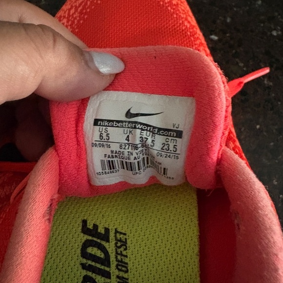 Nike Womens Free Run Distance Running Shoes Size 6.5 Neon Great Cond. - Picture 5 of 8